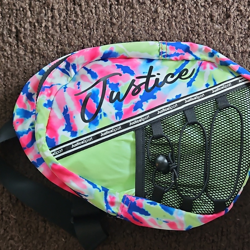 Justice Neon Tie-Dye Small Cross-body Backpack with Mesh Pocket